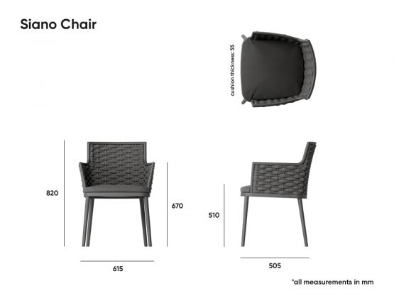 Siano Chair Measurements